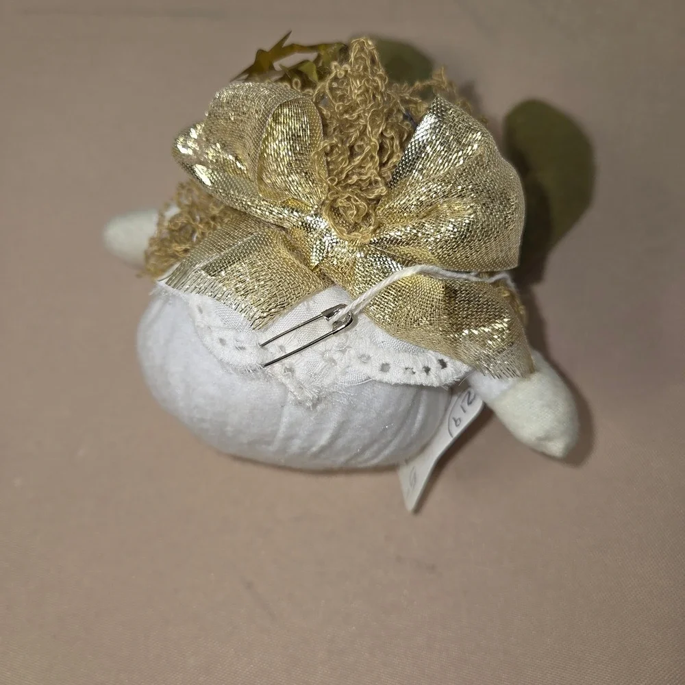 Angel Christmas Ornament Gold Stars Fabric Shelf Sitter‎ Rusic Weightd Bottom